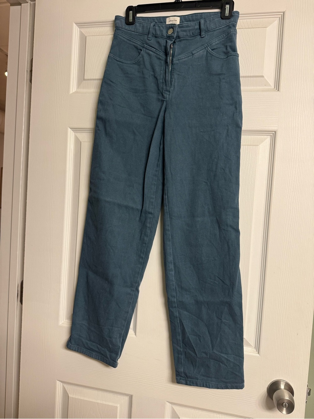 Wilfred Teal Blue High-Rise Straight Leg Jeans size 4